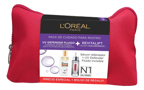 Pack Uv Defender Fluido + Sérum Ácido Hialuronico Loreal