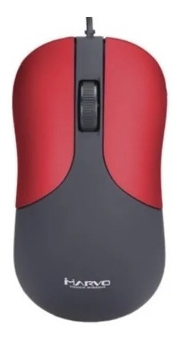 Mouse Marvo Dms002rd 1200dpi Usb Cableado Plug And Play Color Negro y Rojo