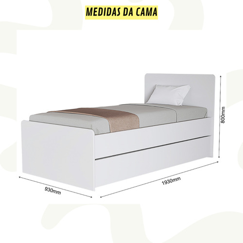 Bicama Solteiro Bibox Resistente Completa Colchões Probel