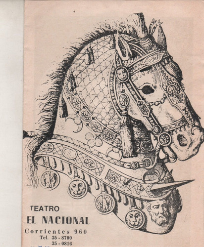 Programa Teatro El Nacional * Equus * Año 1977 Rossi - Sola