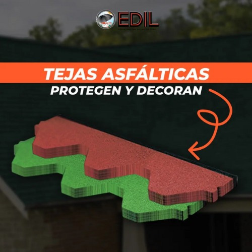 Tejas Asfálticas Hexagonales Edil Color Rojo O Verde 