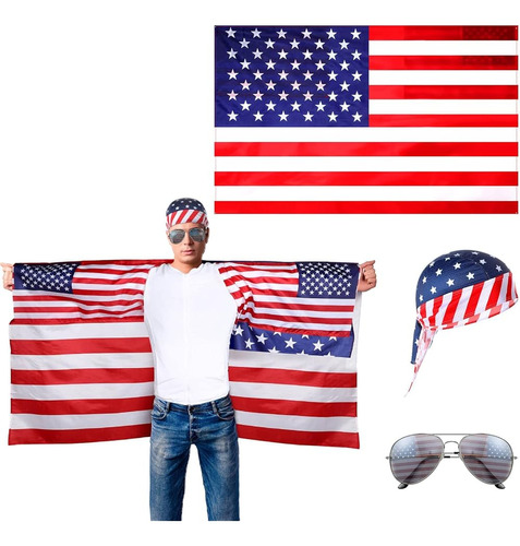 Conjunto De Disfraz De Bandera Americana De Foaincore Capa D
