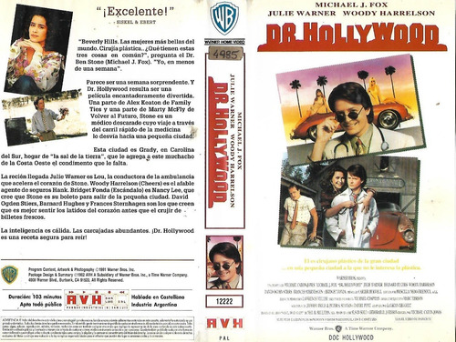 Dr Hollywood Vhs Michael J. Fox Julie Warner Español Latino