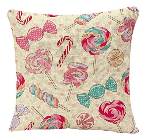 Throw Pillow Covers Pink Party Yummy Colorful Sweet Lol...