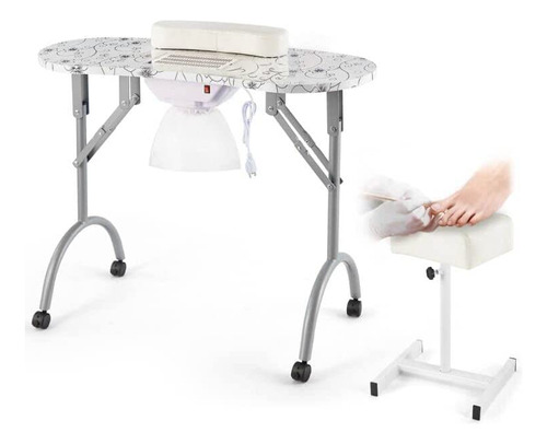 Mesa De Uñas Con Taburete De Pedicura, Mesa De Manic