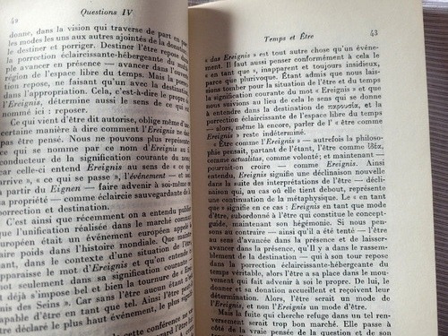 Questions 4 Martin Heidegger Gallimard En Frances