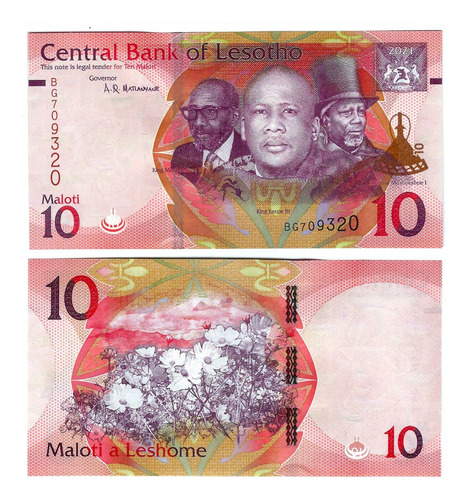 Lesotho - Billete 10 Maloti 2021 - Unc.