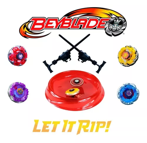 4 Beyblade Metal Led + Lançador + Arena Resistente