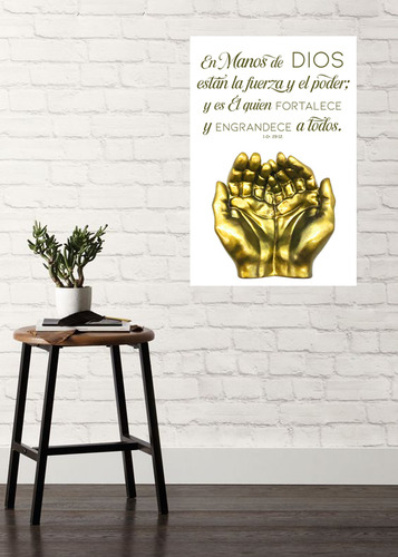 Manos De Dios / Fortaleza Y Poder / Cuadro Decorativo