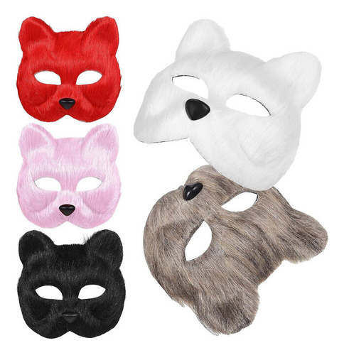 Set De 5 Máscaras De Zorro Felino For Halloween