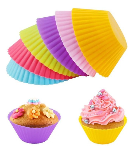 ¡ Set X 6 Moldes Silicona Para Cupcakes Muffin Magdalenas !!
