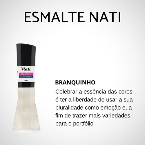 Esmalte Nati Polo Colección Branquinhos Francesinha Clásico Color Blanco