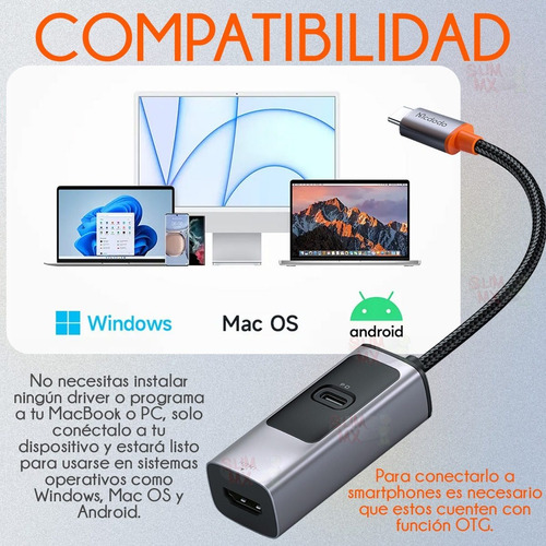 Hub Usb C Mcdodo Adaptador Multipuerto Hdmi 8k Pd 100w 5gbps