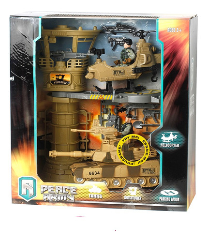 Juguete Rescate Militar Tanque Torre Helicóptero - Toy Store