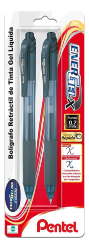 Bolígrafo Pentel Energel-x Bln105 Tinta Gel Líquida 0.5mm 2u Color De La Tinta Negro