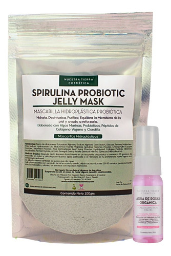 Mascarilla Hidroplastica Spirulina Probiotic Jelly Mask 100g Tipo de piel Normal