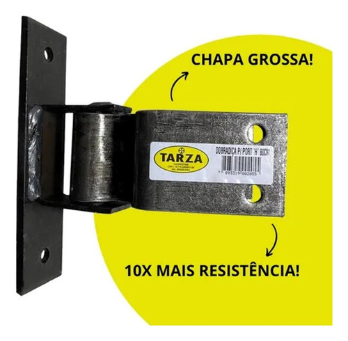 Dobradiça H 80mm Aço Forjado para Porteira Porta Portão TARZA 22 Unidades
