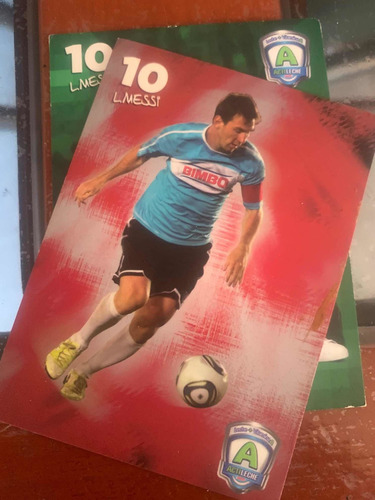 Bimbo Cards 5 Tarjetas 10 Lionel Messi Con Portador Original