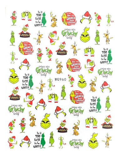 Sticker Navidad Grinch Wg960 Pop Finger