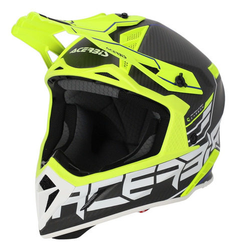 Casco Motocross Acerbis Carbono Amarillo Negro M - Cafe Race