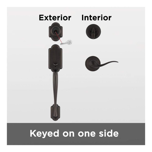 Juego De Manija Y Cerrojo Para Puerta Delantera Kwikset De A Bronce Veneciano.