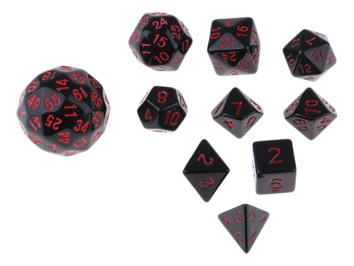 10 Pcs Juego De Dados De Plástico Poliédrico Para Dnd Rpg