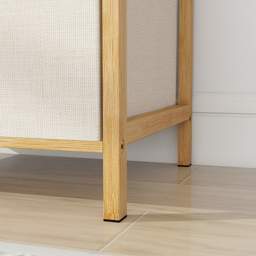 Cómoda De Madera Con Un Cajón Y Estante De Bambú Para Libros Color Café