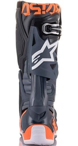 Bota Alpinestars Tech 10 Cross Trilha Cinza Laranja Fluo Fxm