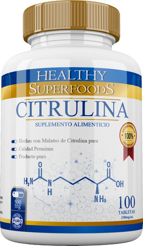 L Citrulina Healthy Superfoods Pura Premium 500mg 100 Servicios Sabor Natural