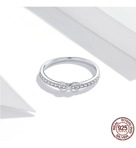 Imagen 3 de 8 de Anillo Compromiso Mujer Amor Infinito Circones En Plata 925