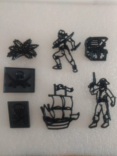 Cortante Pirata Barco Cofre Escudos Tortas Fondant Porcelana