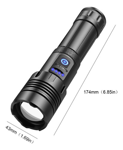 Linterna Led Cob, Recargable Por Usb, Ipx4, Impermeable (sin