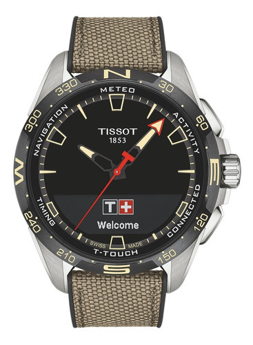 Reloj Hombre Tissot T121.420.47.051.07 Touch Connect Solar Color de la correa Beige Color del bisel Plateado Color del fondo Negro