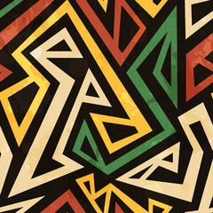 Imagem 1 de 3 de Papel De Parede Geométrico Africano Com Efeito Grunge