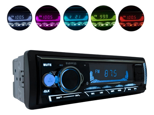 Som Pra Carro Aparelho Rádio Automotivo Bluetooth Sd Eurus