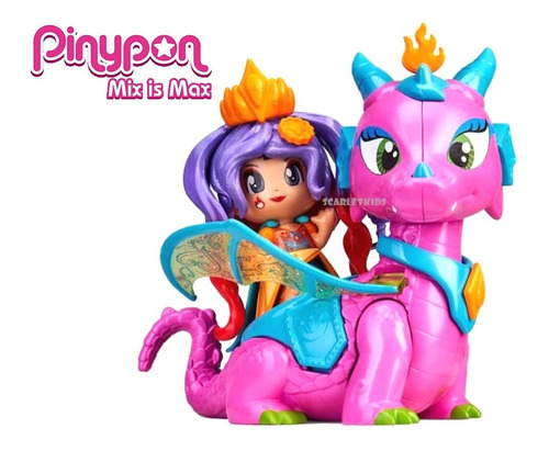 Imagen 3 de 7 de Pinypon Reina Y Dragon Mix Is Max Original Scarlet Kids