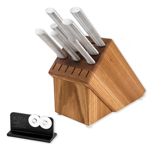 Rada Essential Oak Block Set De 8 Cuchillos Con Mango De Pla