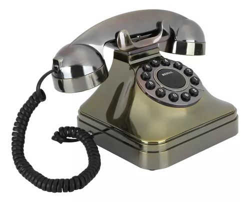 Teléfono Fijo Retro antiguo, teléfono decorativo Vintage, botón