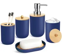 Comprar Juego De 5 Accesorios De Baño Azules, Accesorios