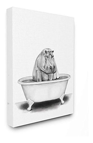 Cuadro De Animal Baño Dibujo Arte De Pared, 16 X 20 Lienzo