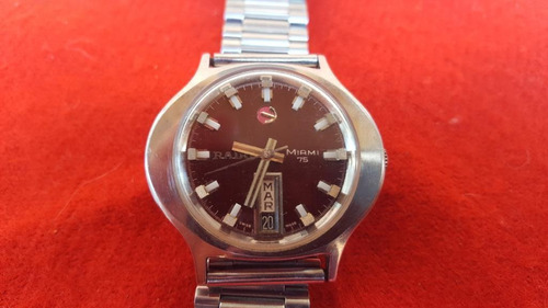 Reloj Rado Miami 75 Swiss Made Pulsera Doble Calendario