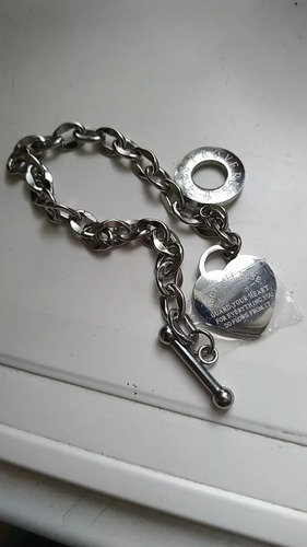 Imagen 5 de 8 de Collar Plata Eslabones Gruesos Dije Corazón Buchón Broche T