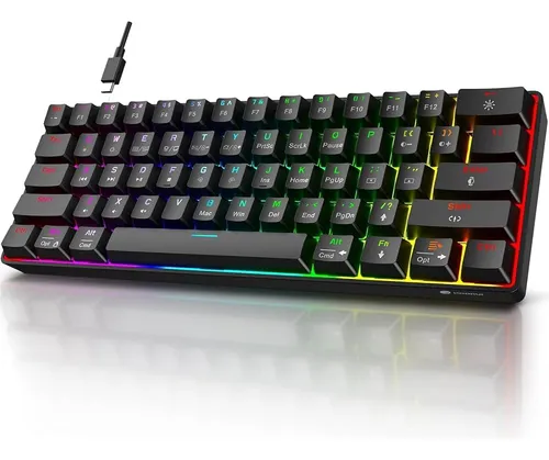 Koorui 60% Teclados Para Juegos, 61 Teclas Teclado Mecánico