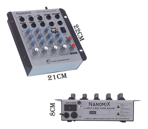 Mesa De Som 4 Canais Nanomix Na402r Nca Stereo Full