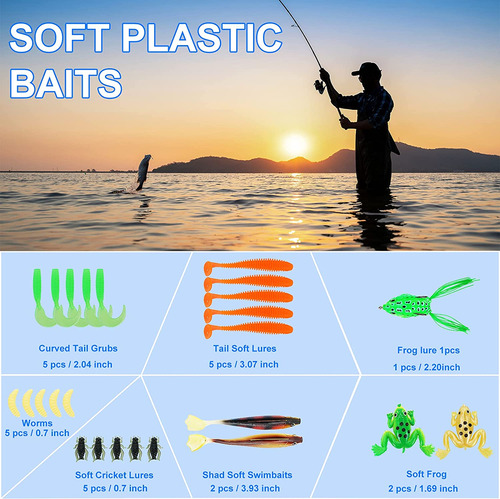 Senuelos De Pesca Tackle Box Kit De Pesca De La Lubina In...