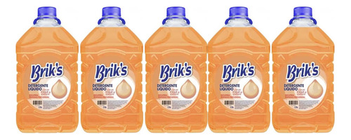 Detergente Liquido Naranja Brik´s 5 Litros X 5 Unidades