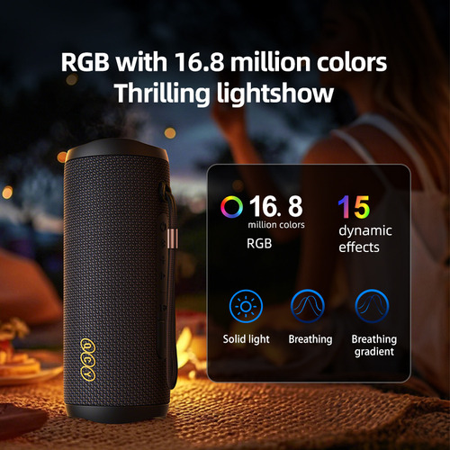 Qcy Sp7 Portátil Altavoz Bluetooth 5200mah Mic Rgb, Ipx7, Tf