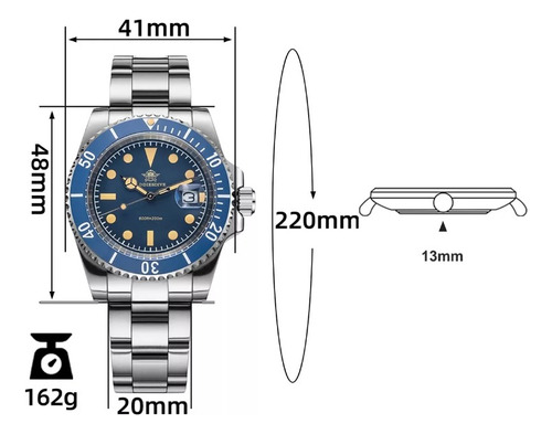 Reloj Addiesdive Ad2054 Hombre Plateado Desplegable