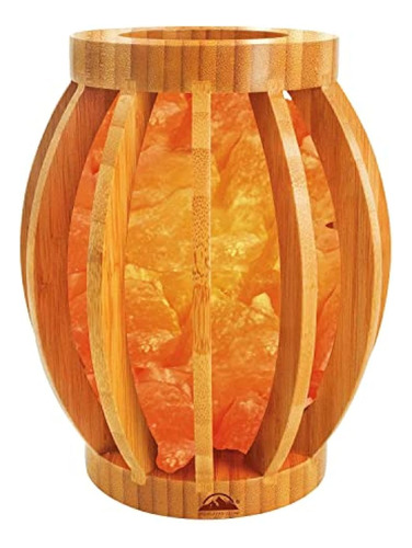Himalayan Glow 1348 Canasta De Bambú Con Trozos De Cristal R