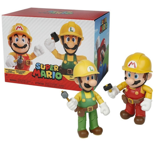 Mario Y Luigi Maker Colección Figuras Constructor 4 Pulgadas